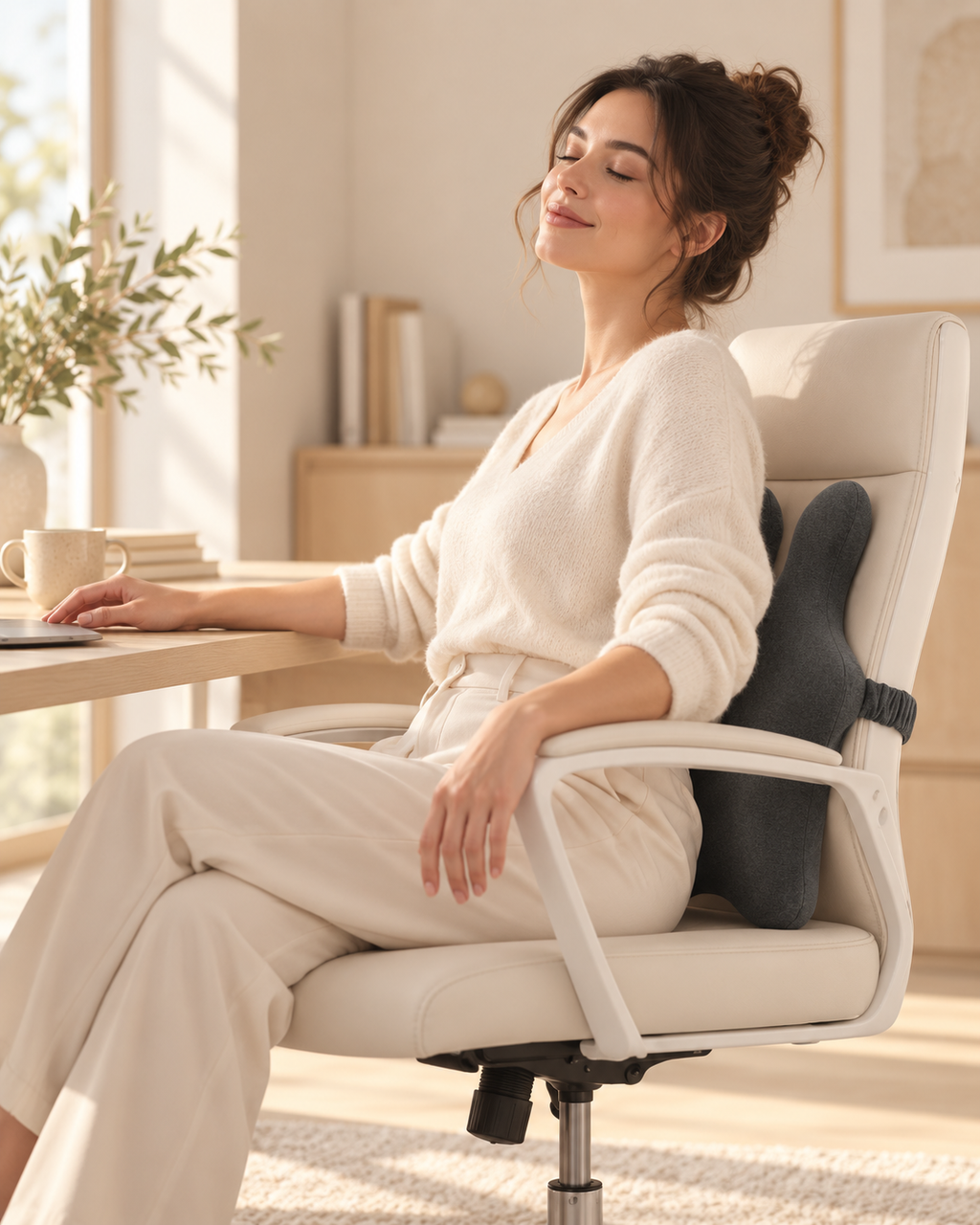 Contoured Memory Foam Back Support Cushion